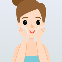 くるくると円を描くようにジェルを広げながら優しくマッサージします。