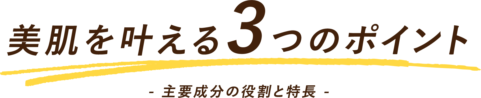 美肌を叶える3つのポイント 主要成分の役割と特長