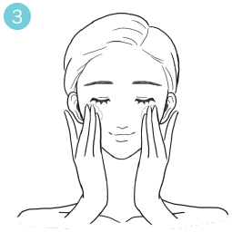 指の腹を使ってお肌全体にマンナンの粒を転がすように、優しくマッサージします。