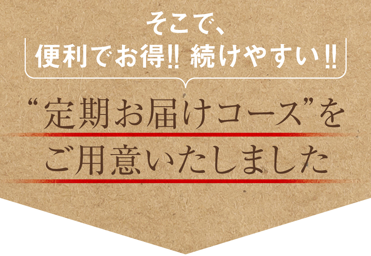 便利でお得!!続けやすい!!ネット定期通販お届けコース