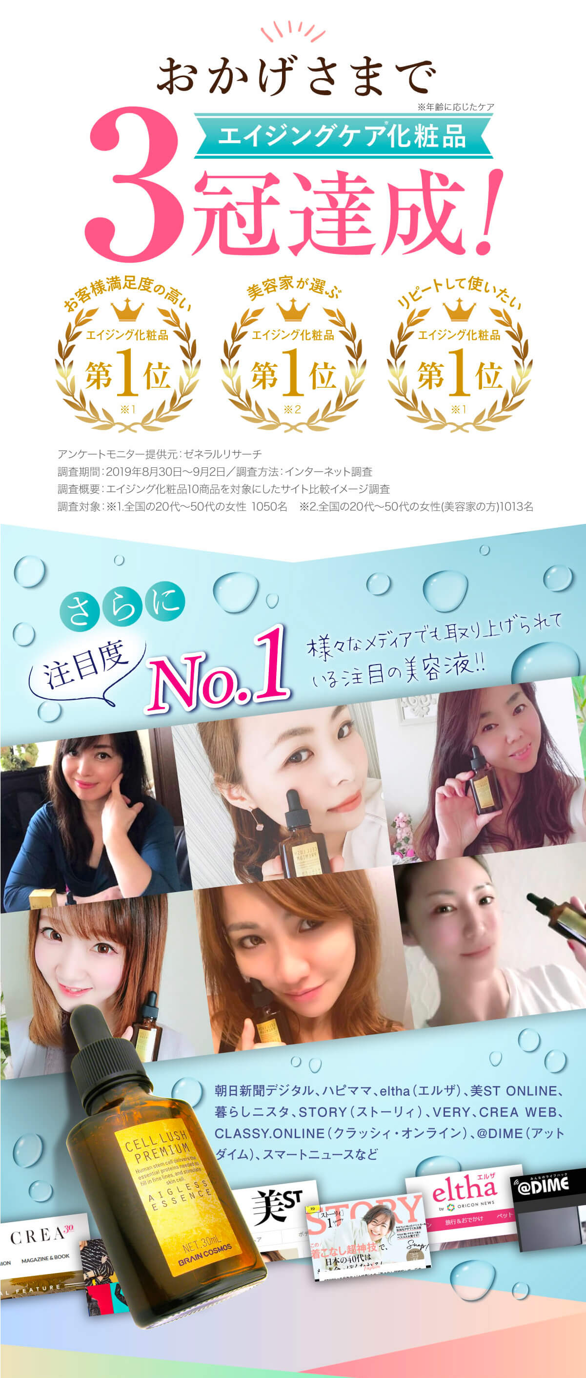 セルラッシュプレミアム cell lush premiumは様々なメディアやランキングで話題です。注目度ナンバーワンセラム